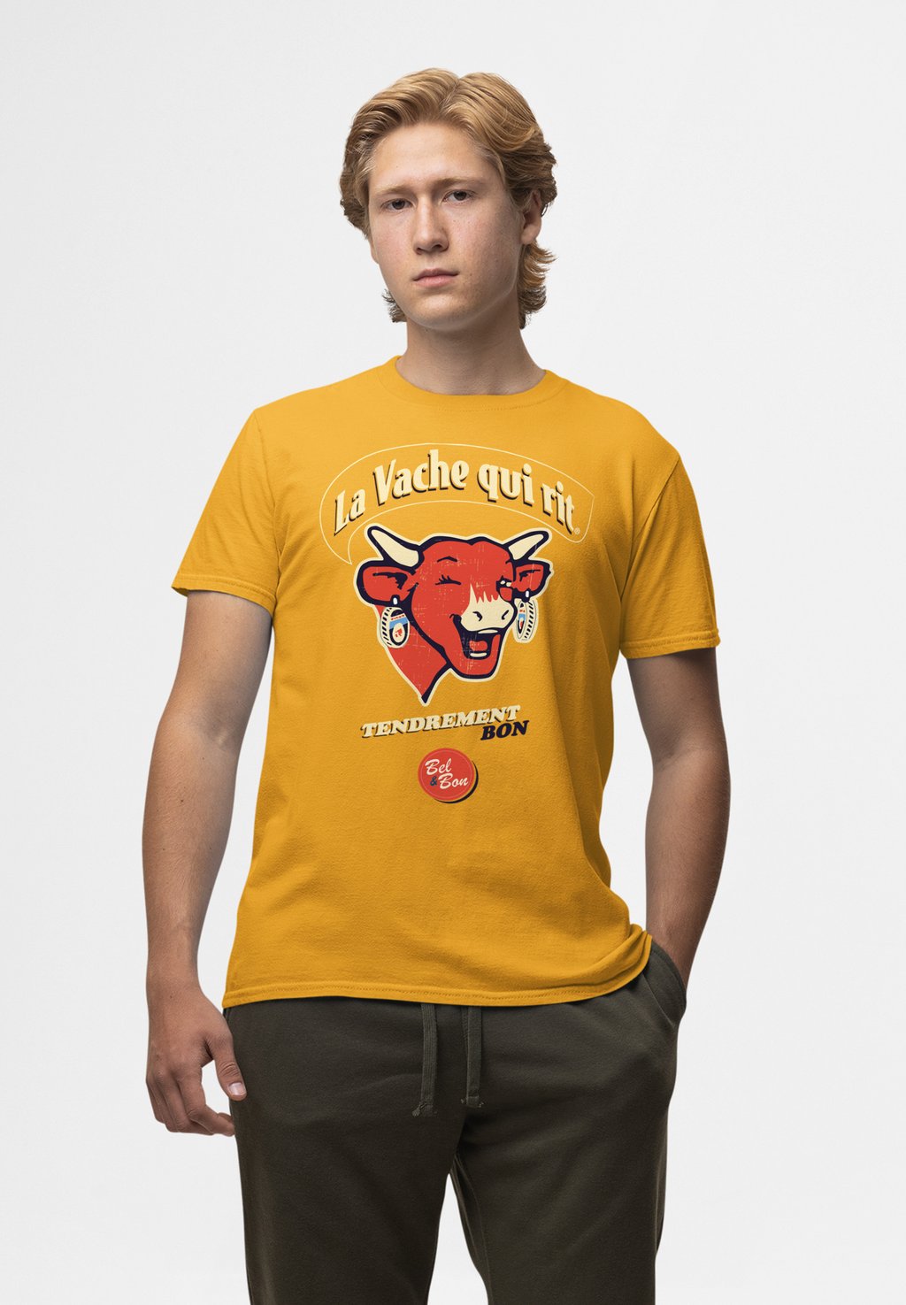 

Футболка с принтом THE LAUGHING COW FRENCH SLOGAN Henry Tiger, горчично-желтый