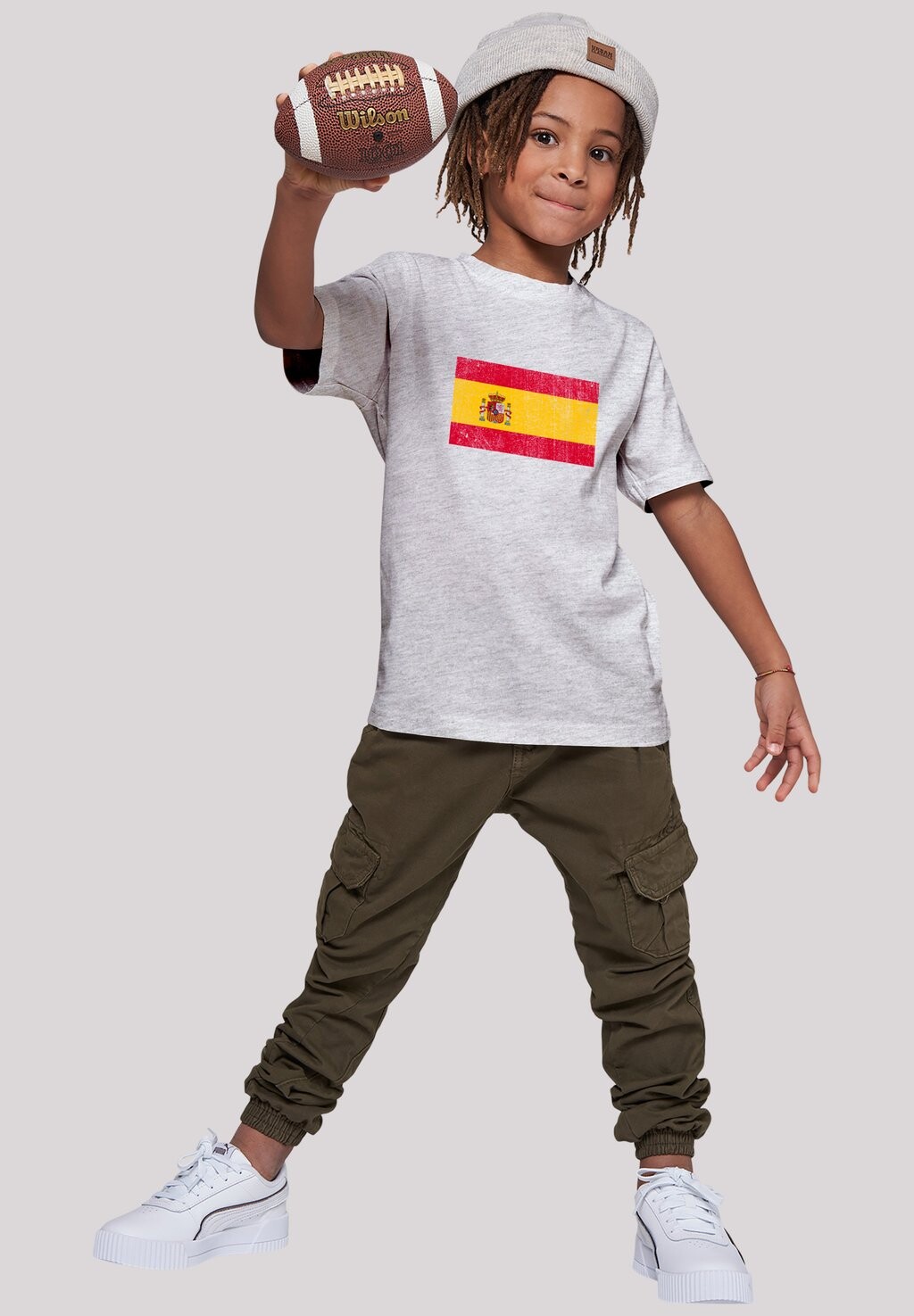 

Футболка с принтом SPAIN FLAGGE DISTRESSED F4NT4STIC, цвет heather grey
