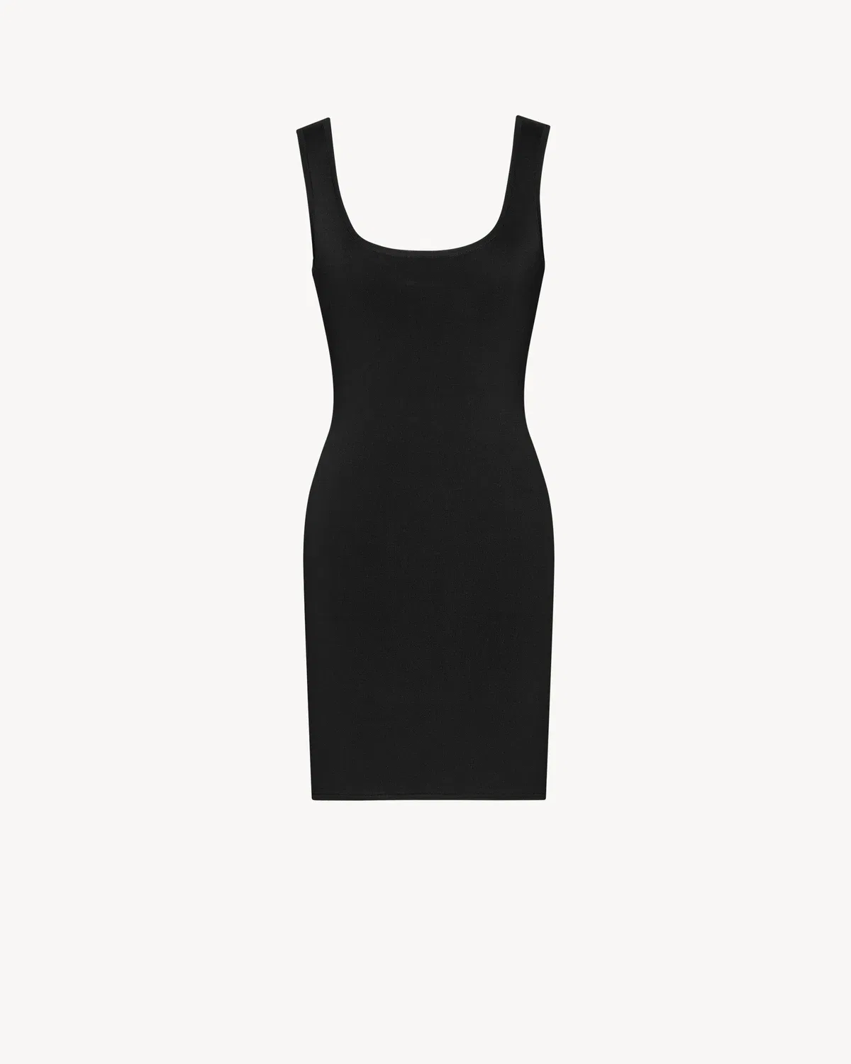 Трикотажное мини-платье в стиле «танк» SAINT LAURENT, черный