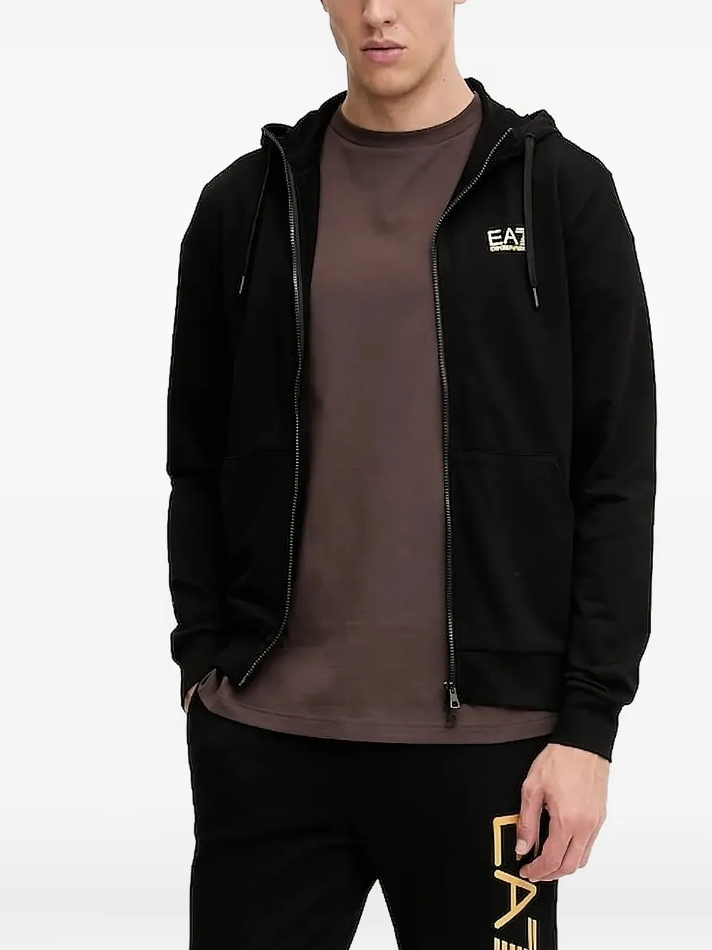 

Толстовка на молнии с логотипом Ea7 Emporio Armani, черный