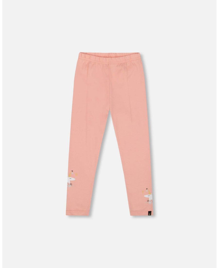 

Хлопковые леггинсы для девочек, пыльно-розовые, с принтом единорога - для малышей/детей Deux par Deux, Dusty pink
