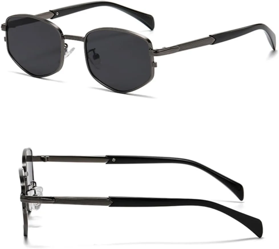 

Ретро-солнцезащитные очки Polygon Metal для женщин и мужчин, роскошные, с градиентным затемнением, защита от УФ-излучения UV400 UATXTAU, Golden Gray Gradient