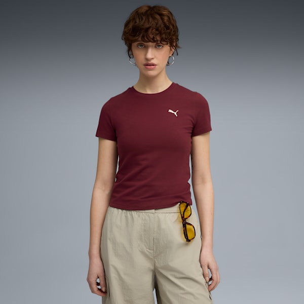 

Женская узкая футболка Puma Wardrobe Essentials, красный