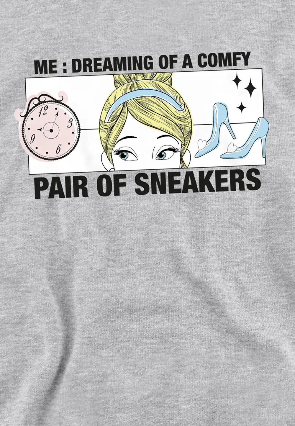 Детский худи Disney Cinderella Dreaming Of Comfy Sneakers, серый — фото 2