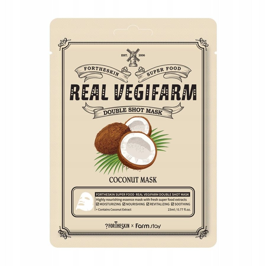 

Маска для лица Fortheskin Real Vegifarm Coconut, 23 мл