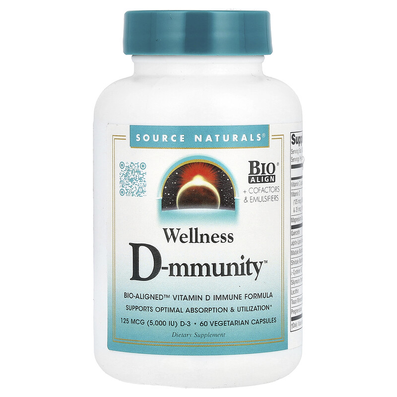

Source Naturals, Wellness D-mmunity , 60 вегетарианских капсул