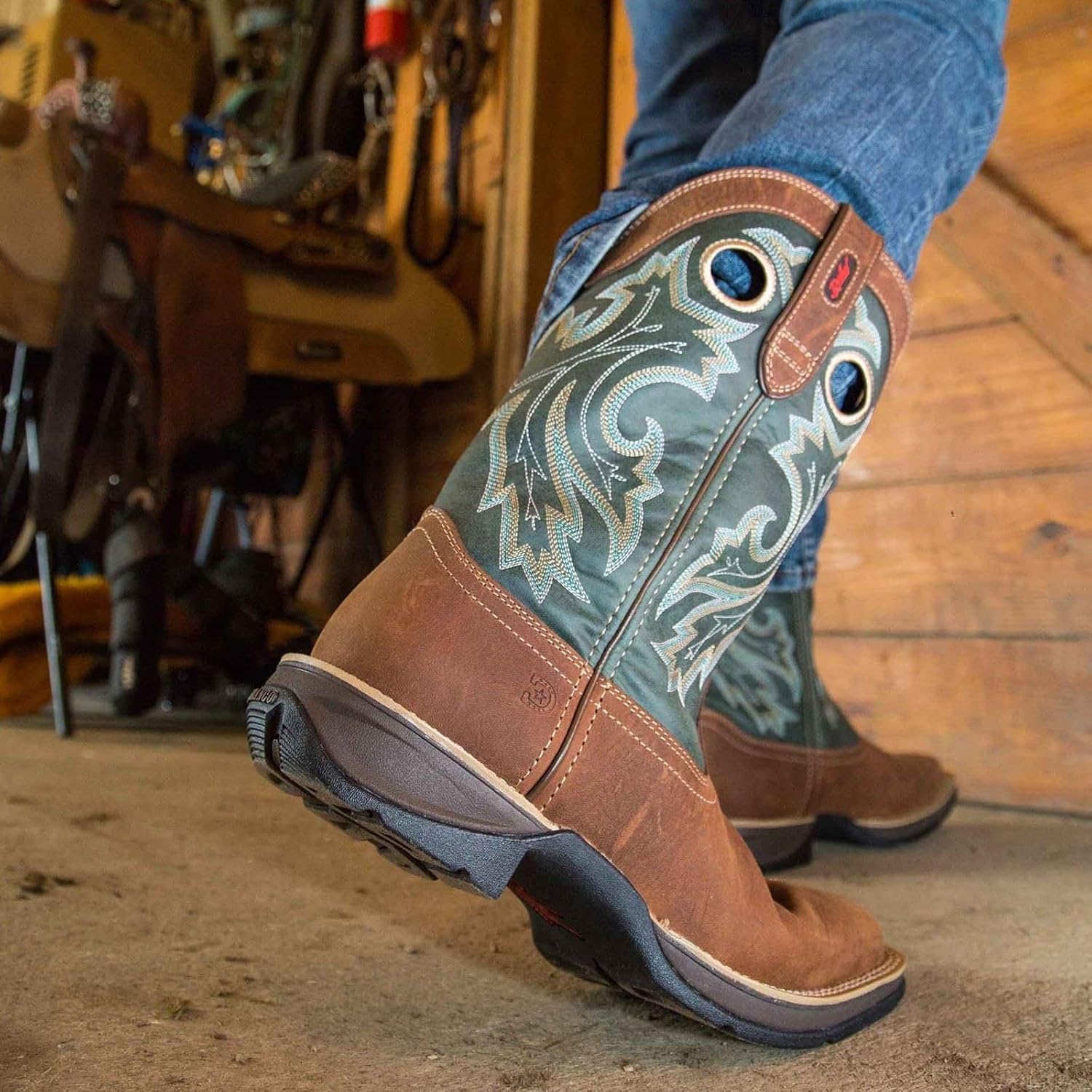 Унисекс сапоги Durango Rebel, западный стиль, на среднем голенище, без шнурков, Saddlehorn and Clover — фото 3