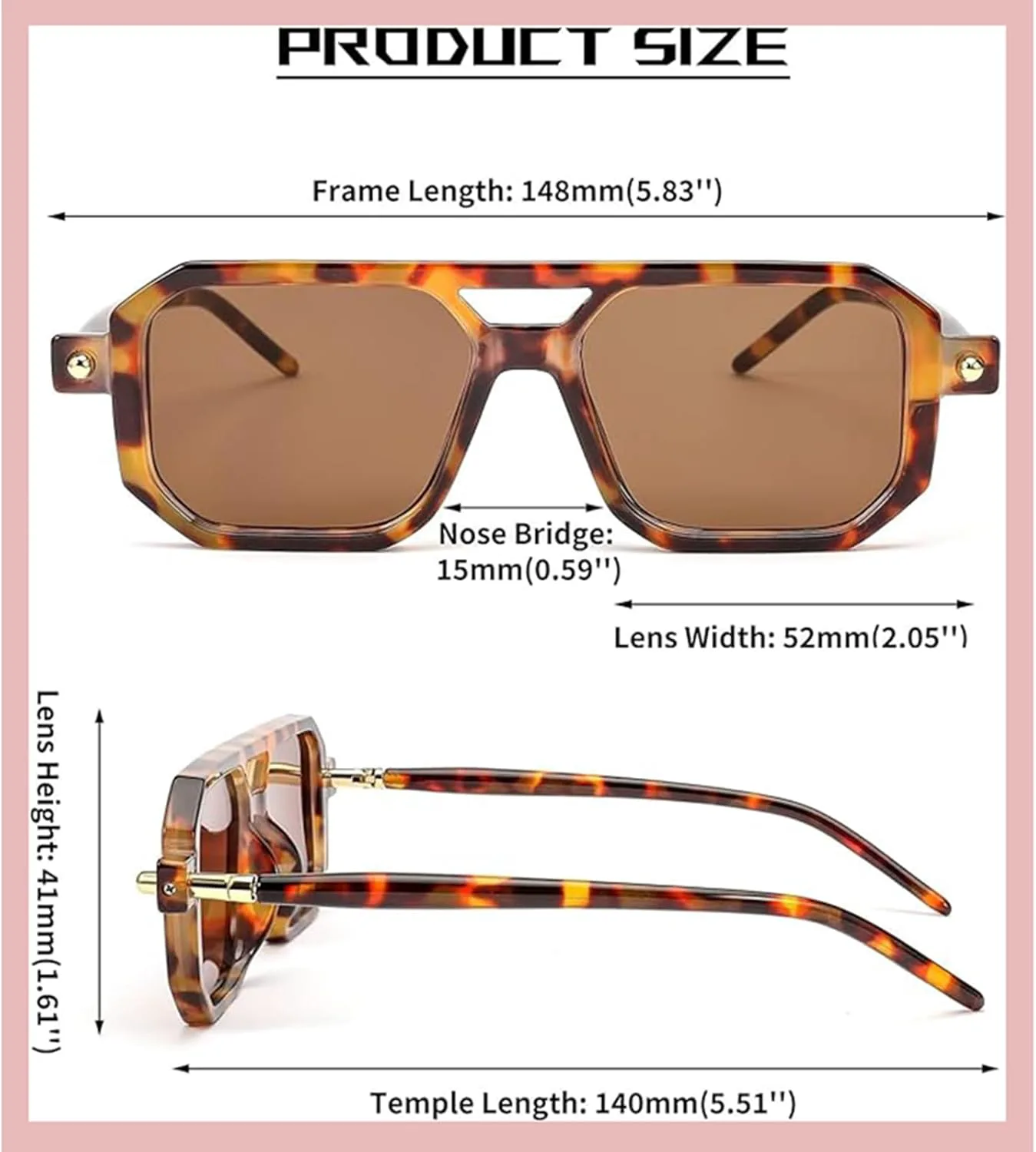 

Ретро-солнцезащитные очки-авиаторы 70-х годов для женщин и мужчин, модные квадратные очки с защитой от УФ-излучения UV400 в винтажном стиле KOPKOYK, Tortoise+green