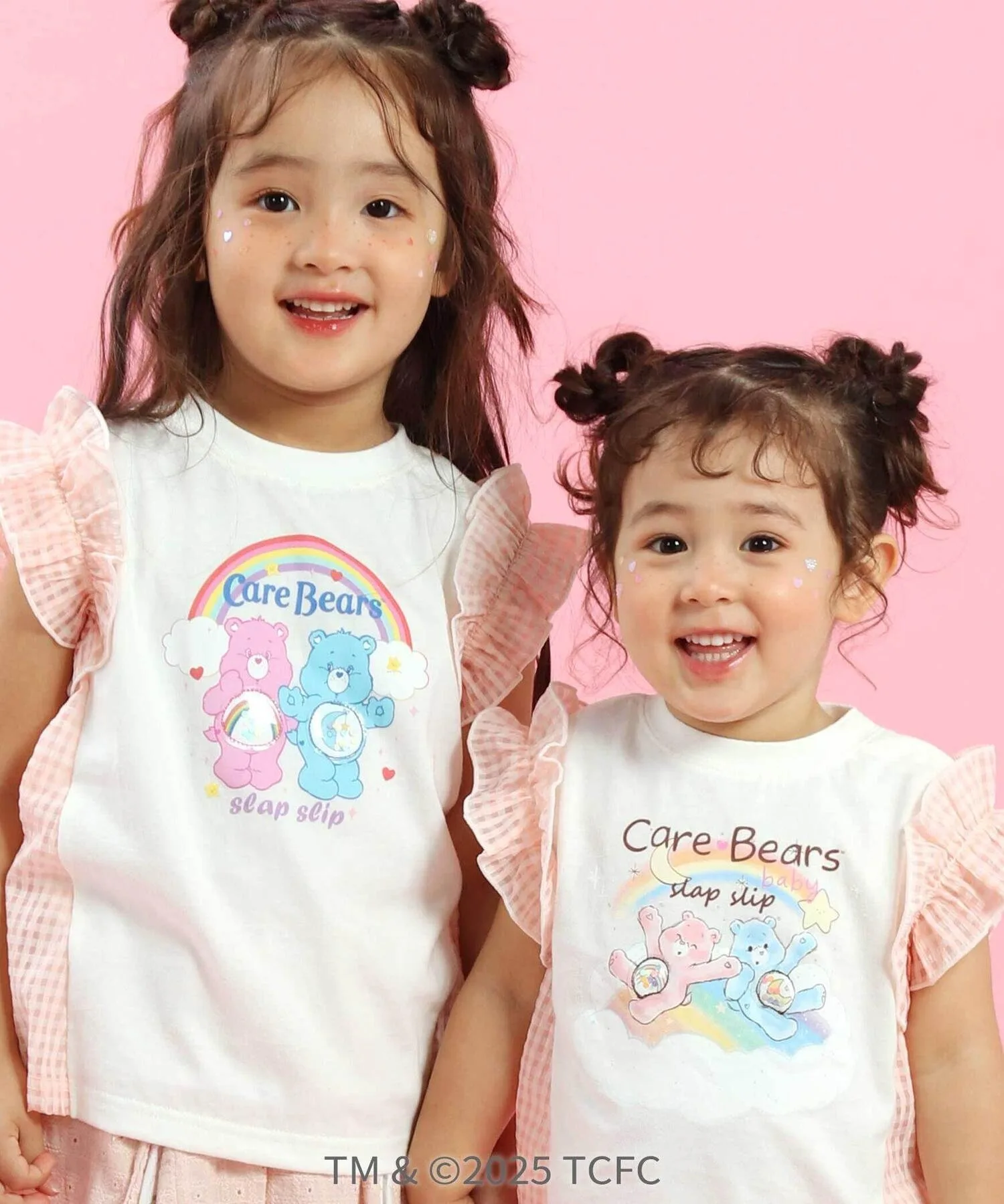 Футболка Care Bears *SLAP SLIP с иллюстрацией, рукавами с завязками по бокам и оборками (80-130 см), White