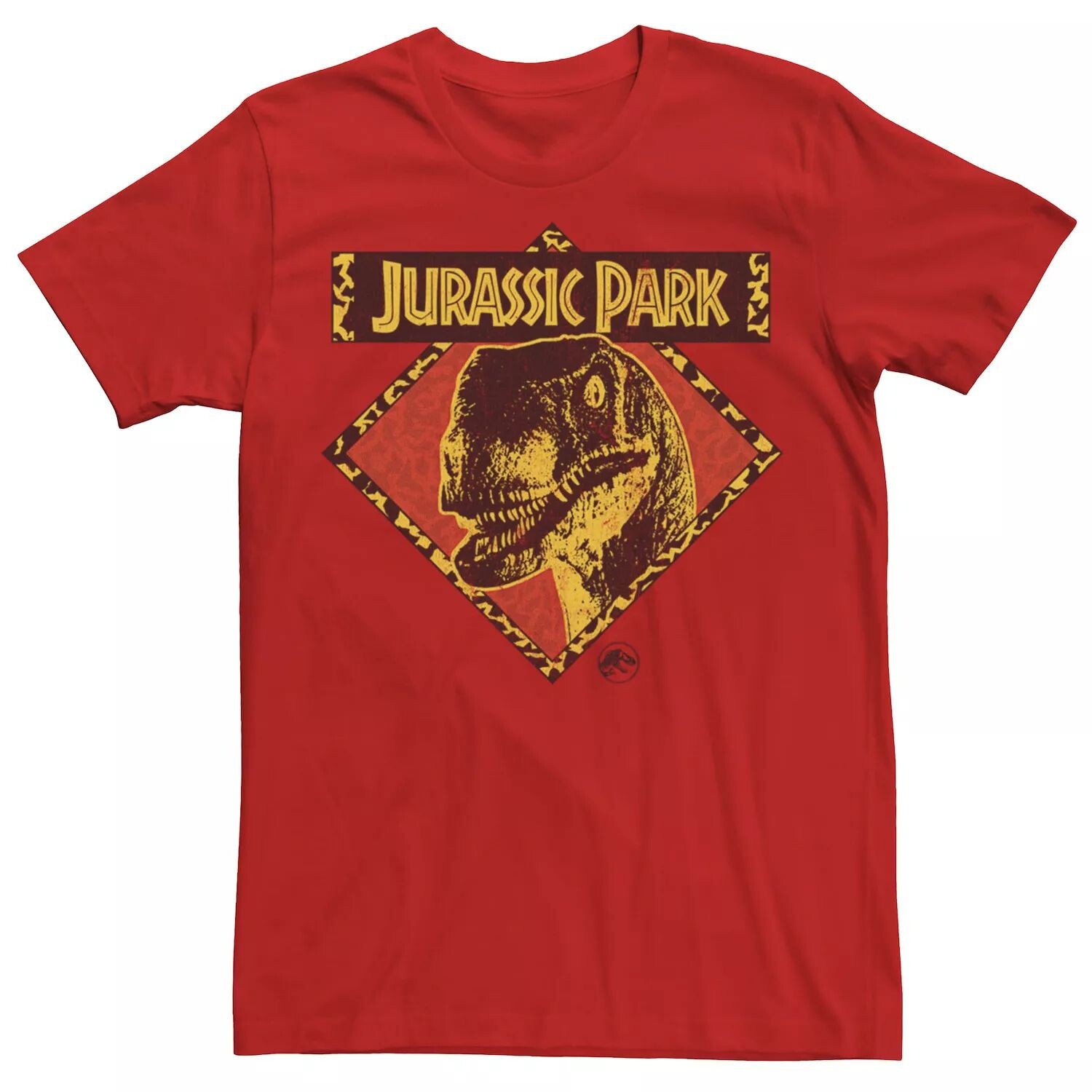 

Мужская футболка Distress Raptor Stare Jurassic Park, красный