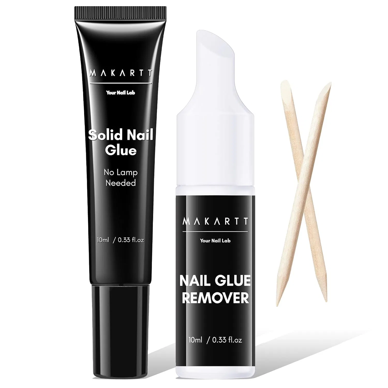 Набор клея для накладных ногтей Makartt с ремувером, 2 шт. по 20 мл Makartt, 20 Ml Semi-Nail Glue Set With Remover