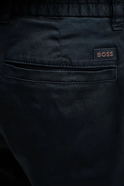 Шорты хлопковые с эластаном chino BOSS Orange, синий — фото 4