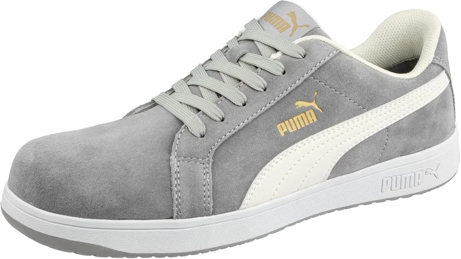 Защитные кроссовки PUMA Safety Iconic Low S1PL ESD FO HRO SR унисекс с нескользящим верхом из стекловолокна без металлических вставок, серый