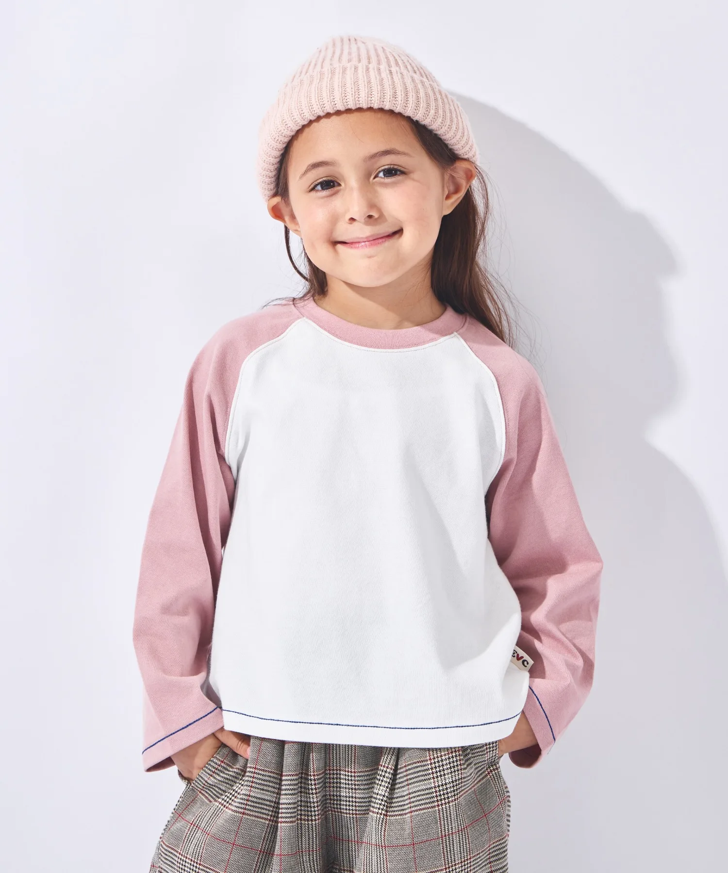 Детская футболка с рукавами реглан ever closet розовая