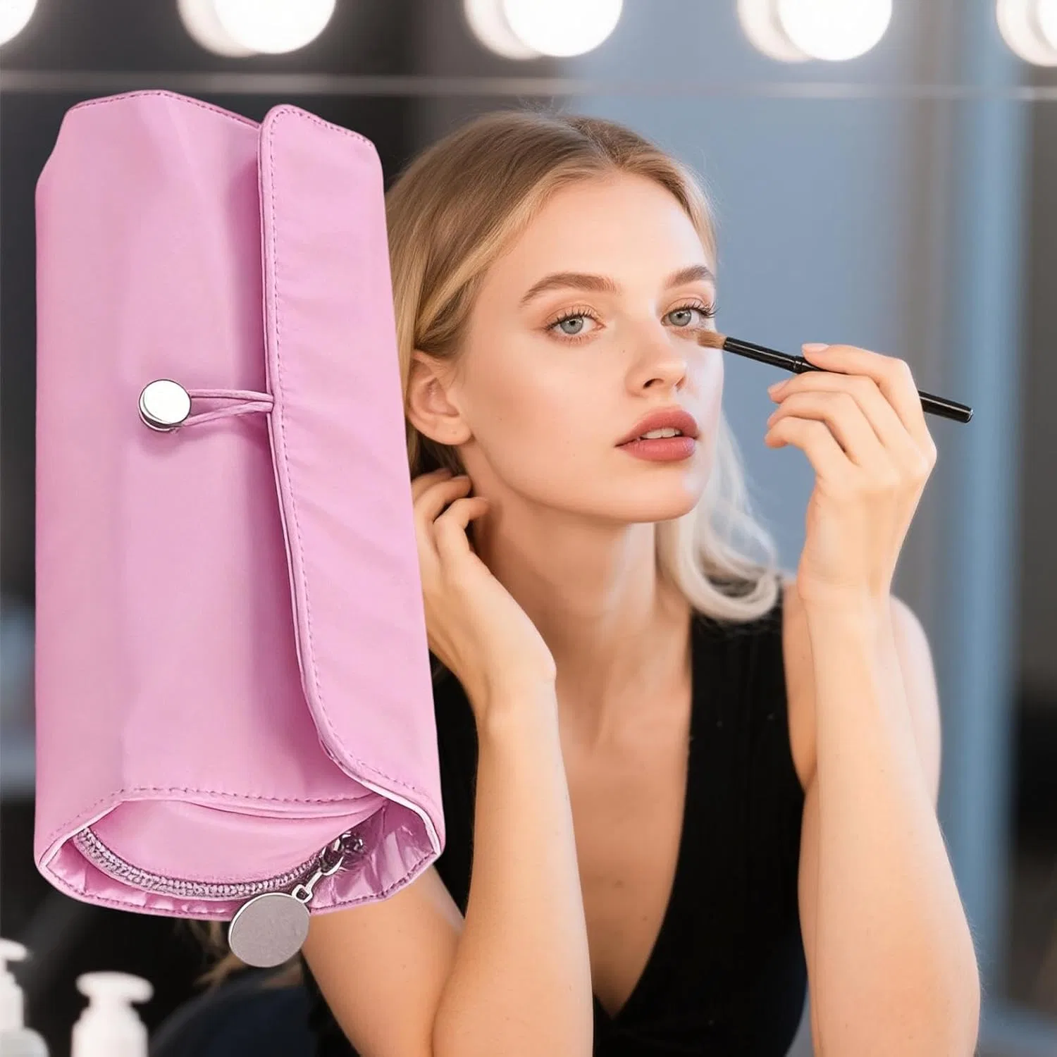 Дорожный чехол для кистей для макияжа Generisch, Rosa — фото 3