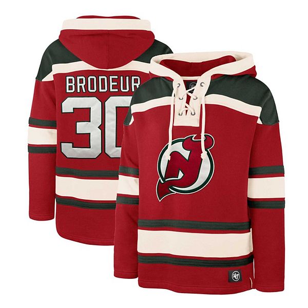 

Толстовка с капюшоном на шнурке '47 Martin Brodeur красная New Jersey Devils с именем и номером игрока Unbranded