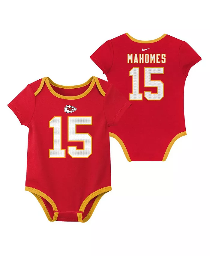 Детский набор боди для мальчиков и девочек Patrick Mahomes Kansas City Chiefs с номером (3 шт.) Nike — фото 2