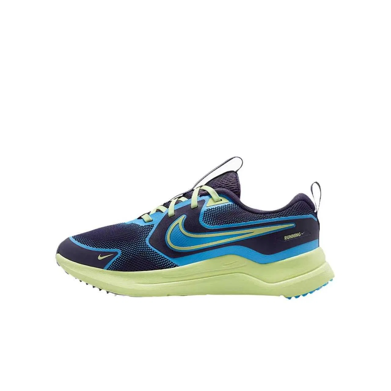 Детские беговые кроссовки Cosmic Runner Mesh Low top, унисекс Nike, Dark Raisin/Light Liquid Lime/White/University Blue