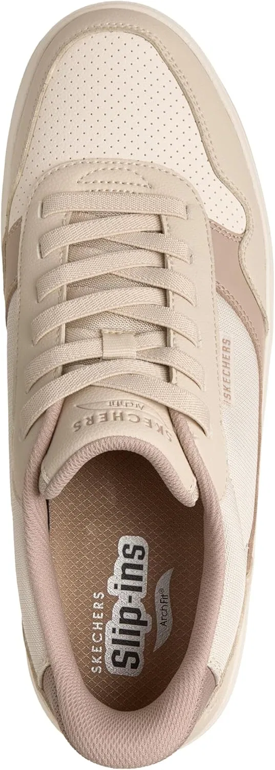 Мужские удобные кроссовки Skechers Arch Fit Court Break, Beige — фото 3