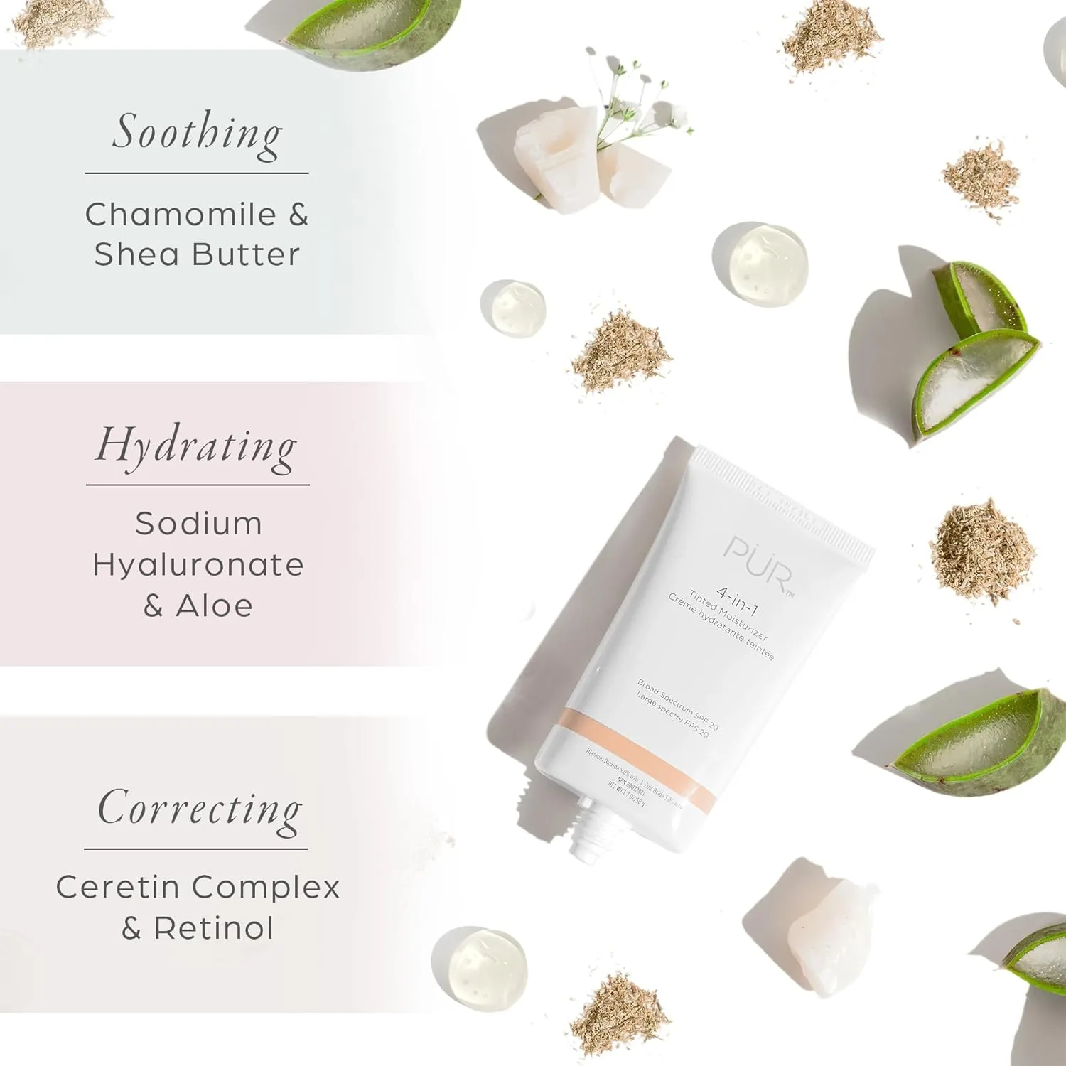 PÜR MINERALS 4-in-1 тонированный увлажняющий крем с SPF 20 - увлажняющий крем, праймер и тональная основа с маслом ши, алоэ вера и витамином B3, веганский, без парабенов, глютена и BPA Purcosmetics, Buff — фото 3