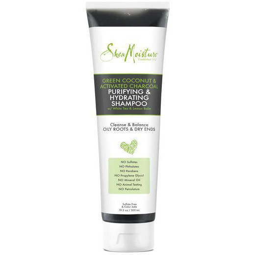 Шампунь для волос, 266 мл Shea Moisture Green Coconut & Activated Charcoal Purifying & Hydrating Shampoo, Inna marka — фото 3