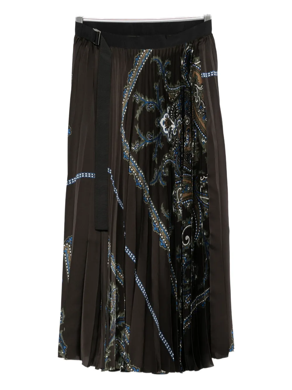 

Плиссированная юбка с принтом пейсли SACAI, зеленый