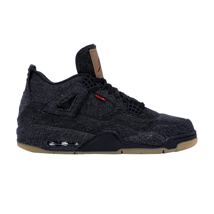 

Кроссовки Levi's x Air Jordan 4 Retro 'Black Denim - Blank Tag', черный