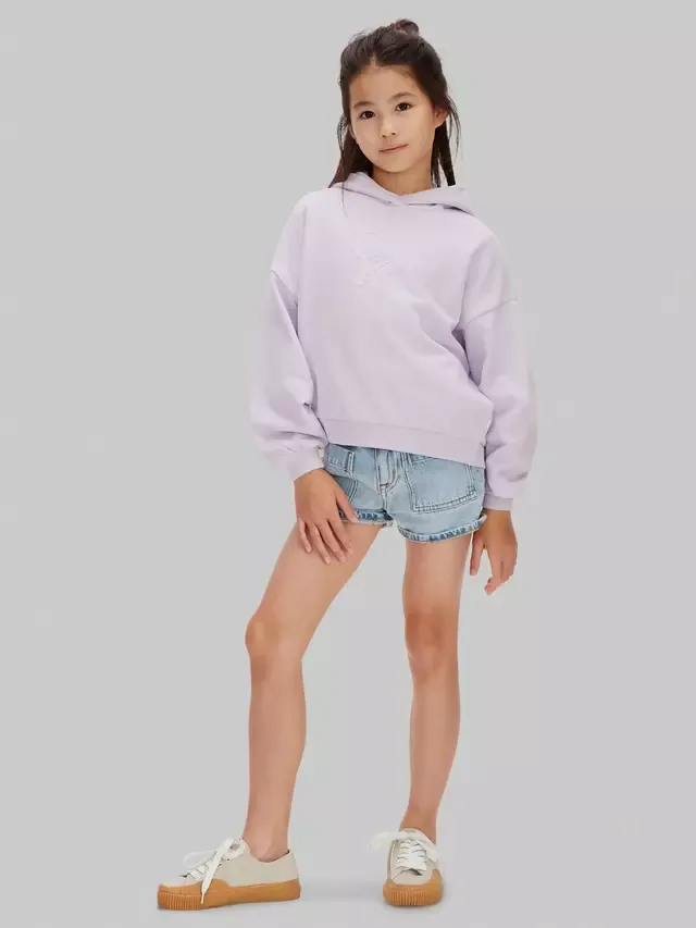 Детская хлопковая толстовка с логотипом, цвет Островная сирень Calvin Klein — фото 3