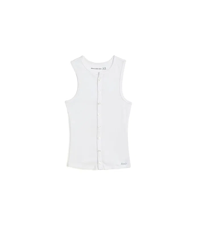 Топ с имитацией пуговиц хлопок Faux Button-Thru Tank Top abercrombie kids, Mazarine Blue