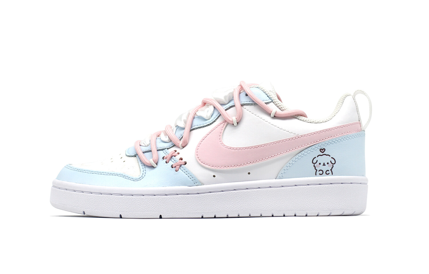 

Кроссовки Nike Court Borough Skateboarding Shoes Women's Low-top White/pink/blue, розовый