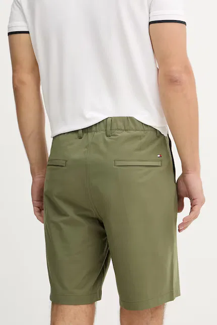 Шорты хлопковые Chino Tommy Hilfiger, зеленый — фото 3
