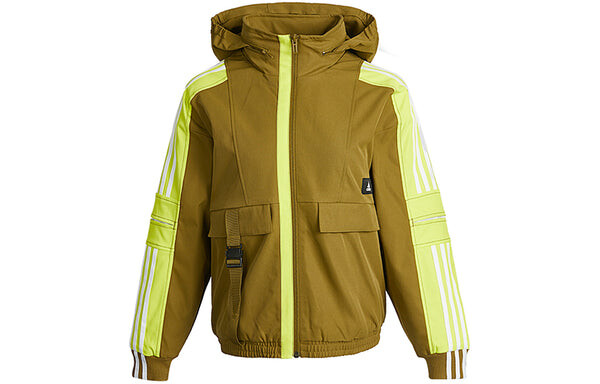 Куртка (WMNS) adidas Str Jkt Warm Training Sports Storage Simple Hooded Fleece Lined Jacket Yellow, желтый — фото 3