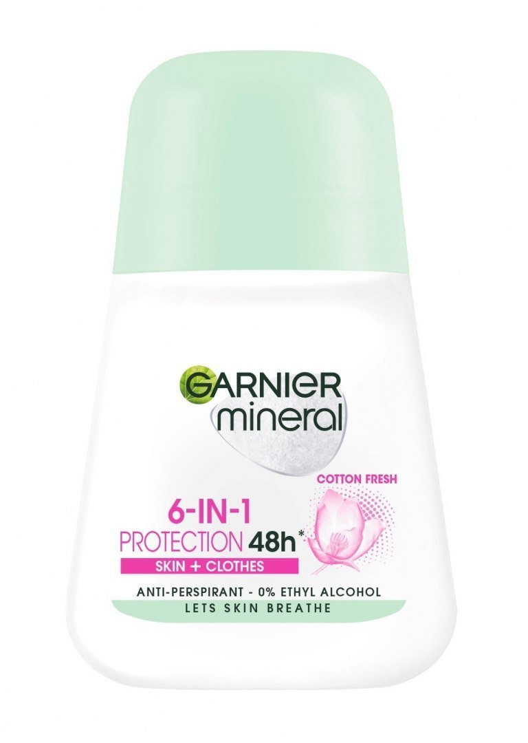 

Garnier Mineral, Дезодорант 6в1 Защита 48 часов Хлопковая свежесть - Кожа+Одежда, 50 мл