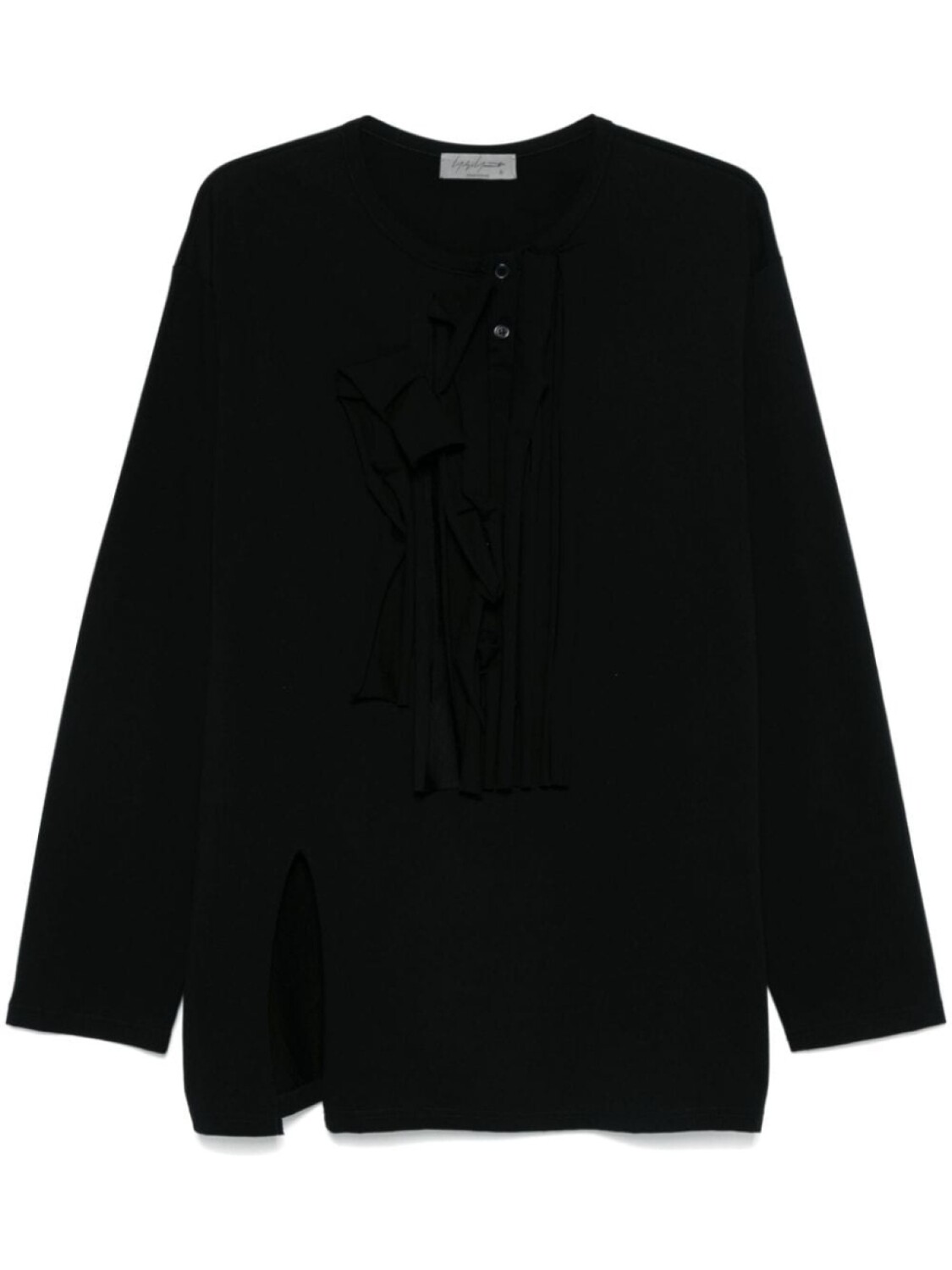 

Футболка с оборками Yohji Yamamoto, черный