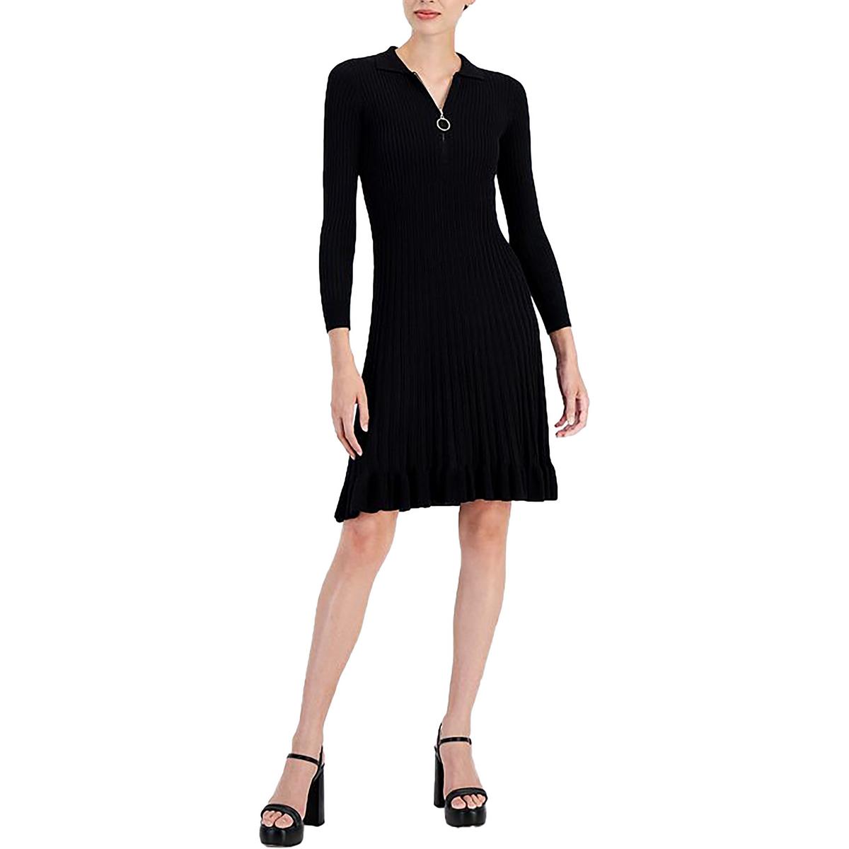 

Женское платье-свитер Petites Ribbed Rayon Signature By Robbie Bee, черный