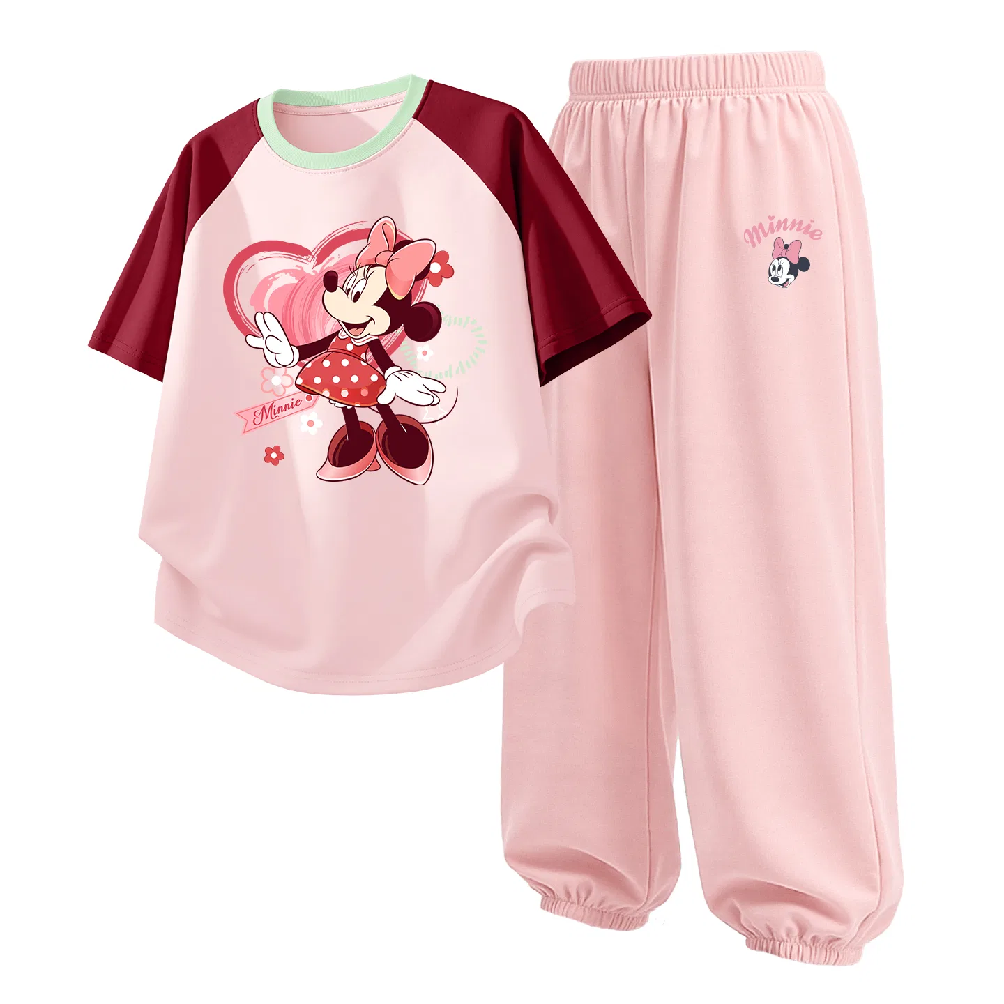 Детский спортивный костюм Casual Sportswear 2 Piece Set Disney, Di Xin Flower Red Pink+Di Tianyuan K Soft Pink