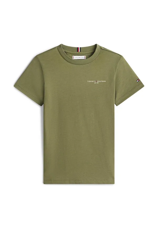 Футболка с логотипом, круглый вырез, базовая футболка Tommy Hilfiger, Battle Green — фото 3