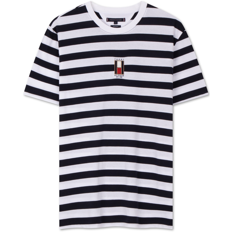 

Tommy Hilfiger Футболка мужская navy blue с белыми полосками