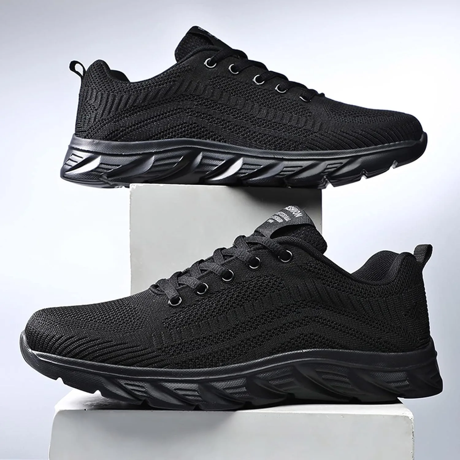 Кроссовки Herren Sportschuhe Laufschuhe Freizeit Straßenlaufschuhe Turnschuhe Herren Теннис Фитнес Бег Прогулки Schuhe Leichtgewichts Atmungsaktiv Generic, черный — фото 2