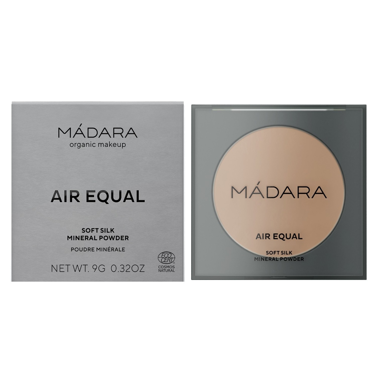 Пудра для лица air equal soft silk mineralpuder Madara, 2 - beige, вес 9 гр. — фото 2