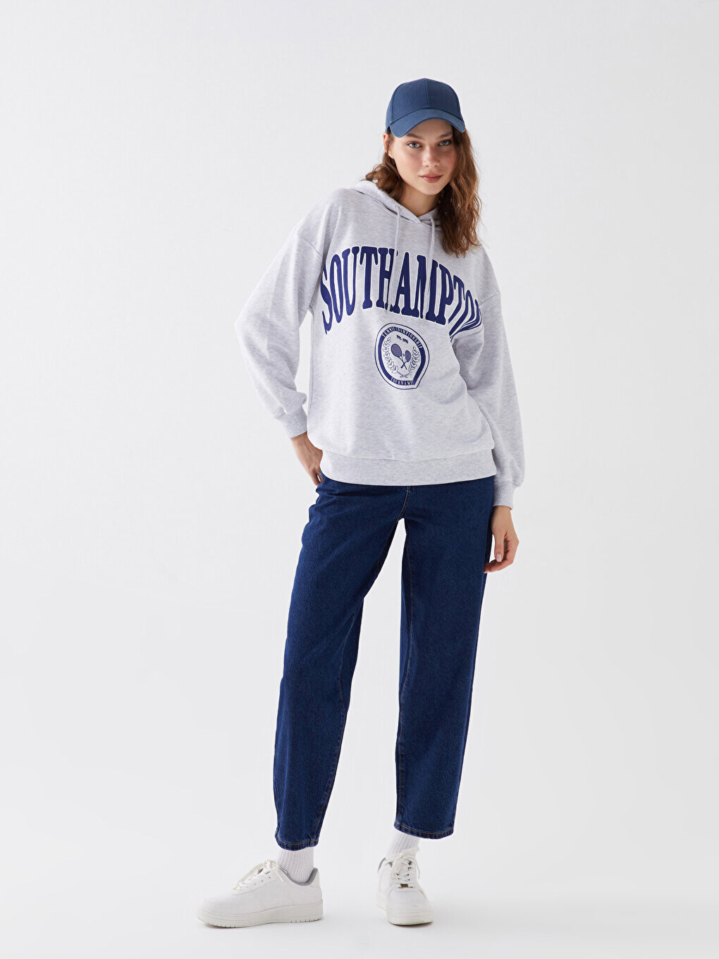 

Женские джинсовые брюки объемного кроя LCW Jeans, темное родео