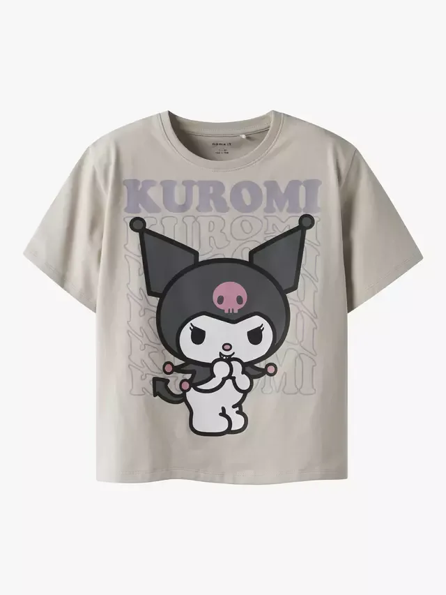 Детская футболка с коротким рукавом Kuromi, цвет пемзы NAME IT — фото 3