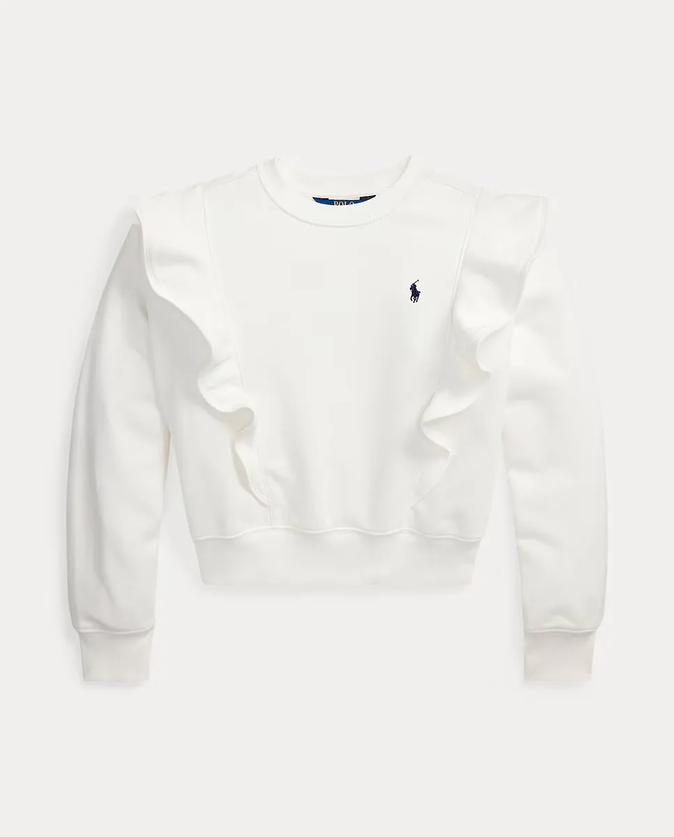 

Девичья толстовка с рюшами Polo Ralph Lauren, белый