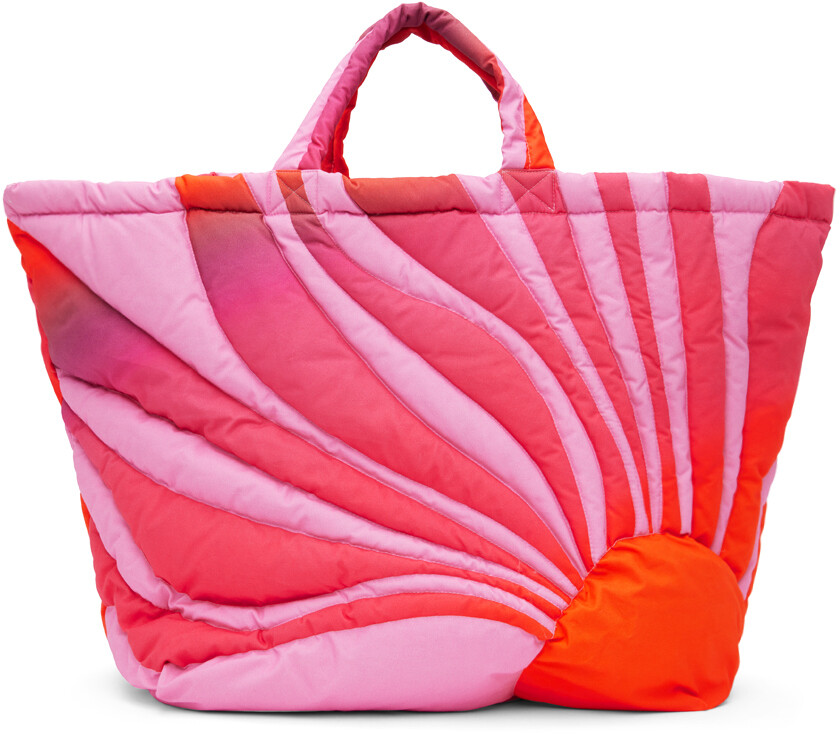 

Розово-оранжевая сумка-тоут Sunset Puffer Pink ERL