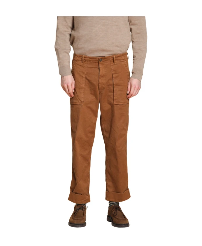 

Габардиновые брюки-карго свободного кроя, коричневые. Mason'S, коричневый
