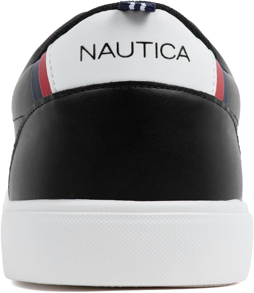 Мужская повседневная обувь Nautica, классические низкие лоферы на шнуровке, модные кроссовки - в стандартных и широких размерах, белый/черный — фото 3