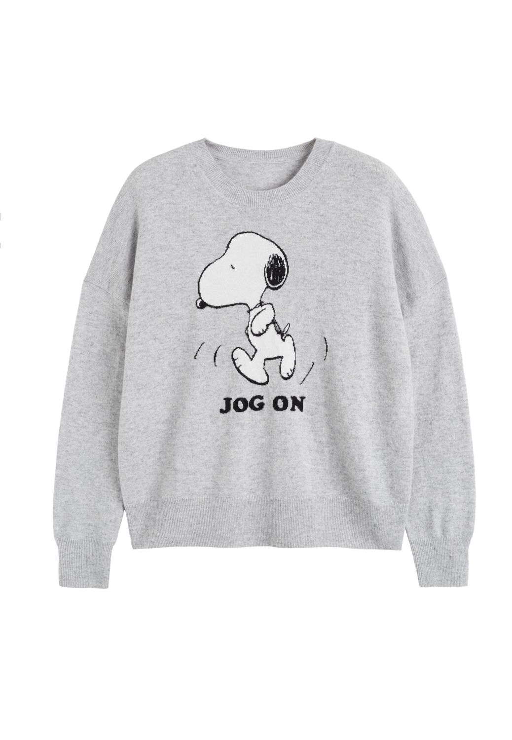 

Chinti & Parker Свитер 'Jog On Snoopy' в светло-сером цвете