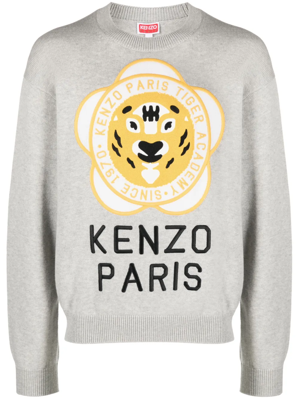 

Толстовка из смесовой шерсти с нашивкой-логотипом KENZO, серый
