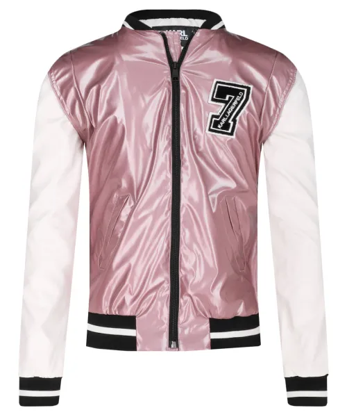 

Бомбер Regular fit Karl Lagerfeld Kids, розовый