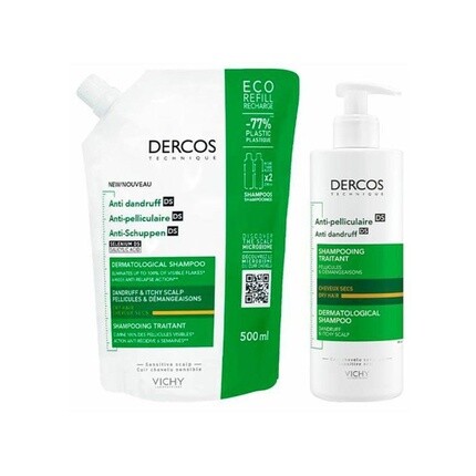 Vichy Dercos Шампунь против сухой перхоти 400 мл Eco Refill 500 мл от Vichy — фото 2